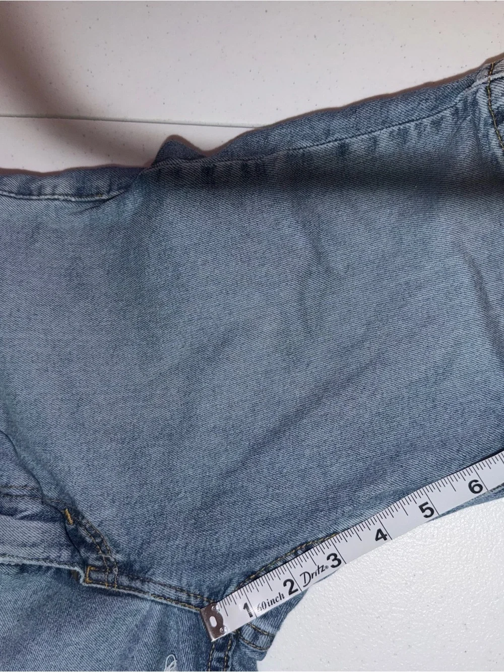 Levi's Light Blue Distressed Denim Shorts